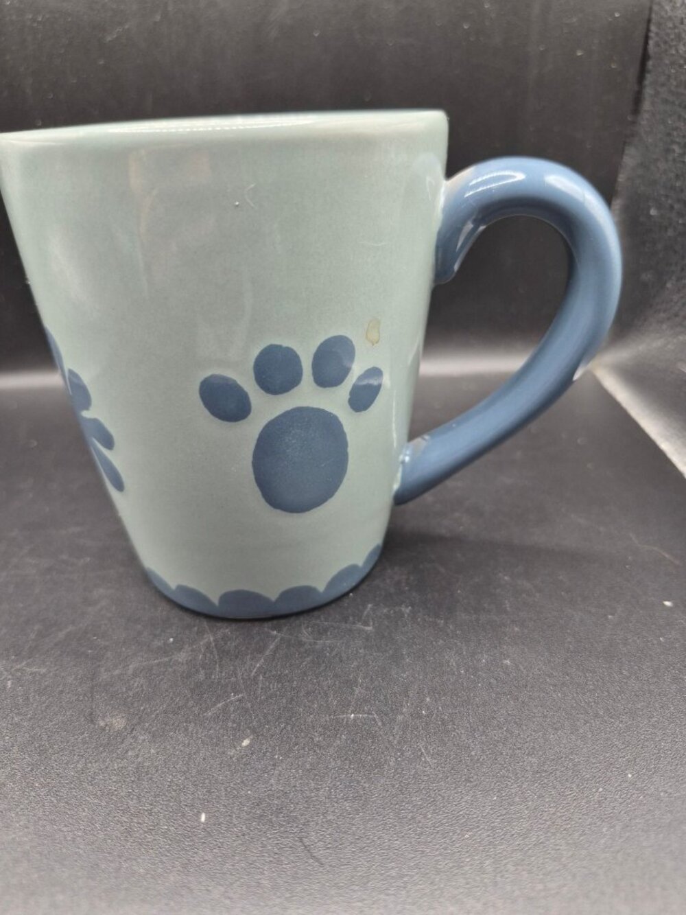Castlemere Paw & Flower Ceramic Mug Blue & Teal  12oz Pet-Themed Design